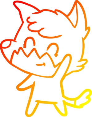 Bir insan tarafından çizilmiş, karikatür, arkadaş canlısı tilki çizimi.