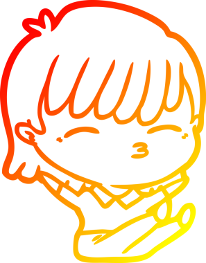 Bir insan tarafından çizilmiş bir karikatür kadın çizimi