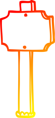 Bir insan tarafından çizilmiş bir çizgi tabelanın sıcak gradyan çizimi