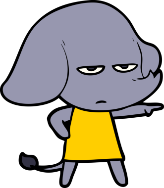 Bir insan tarafından çizilmiş kızgın bir fil.