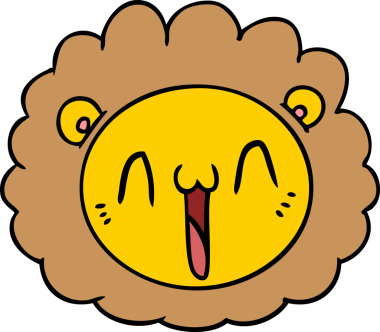 Bir insan tarafından çizilmiş aslan yüzü.