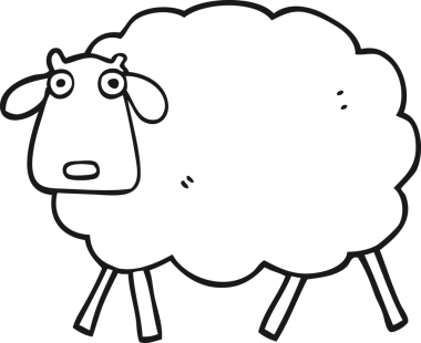 bir insan tarafından çizilmiş koyun çizgi filmi