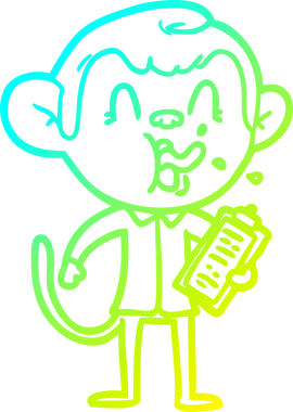 Bir insan tarafından çizilen çizgi film yönetmeninin soğuk gradyan çizimi.