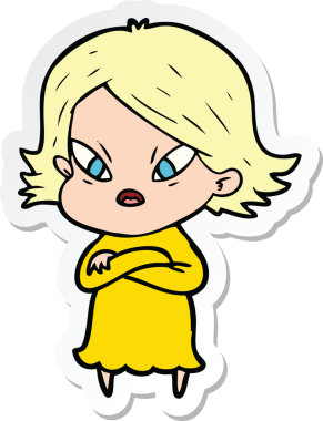 Bir insan tarafından çizilmiş bir karikatür çıkartması.