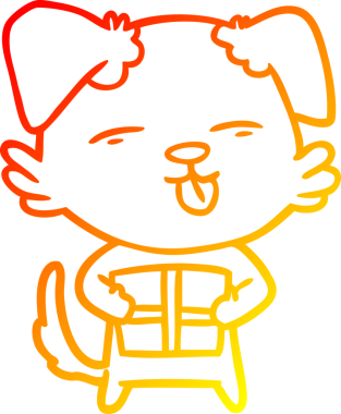 Bir insan tarafından çizilmiş bir karikatür köpeğinin sıcak çizgi çizimi.