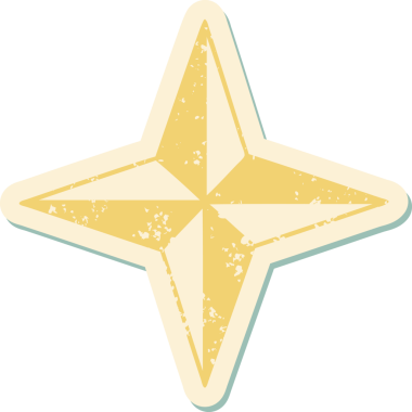 Bir insan tarafından çizilmiş bir yıldızın sembolik dövmeli görüntüsü