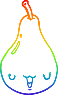 gökkuşağı gradyan çizgi çizimi bir insan tarafından çizilmiş armut karikatürü