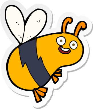 Bir insan tarafından çizilmiş komik bir çizgi filmin çıkartması.