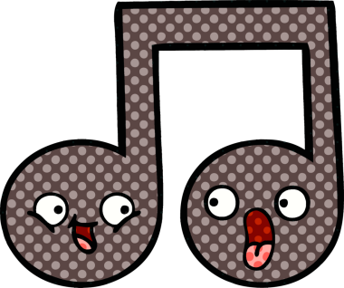 Bir insan tarafından çizilmiş bir notanın çizgi roman tarzı karikatürü