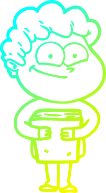 Bir insan tarafından çizilmiş mutlu bir adamın soğuk çizgi çizimi.