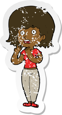 Bir insan tarafından çizilmiş bir karikatürün gerilimli çıkartması.