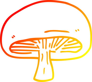 Bir insan tarafından çizilmiş kestane mantarının sıcak çizgi çizimi