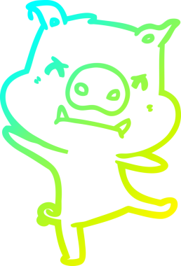 Bir insan tarafından çizilmiş kızgın çizgi film domuzu çizimi.