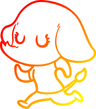 Bir insan tarafından çizilmiş şirin bir fil çizimi.