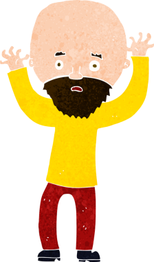 Karikatür sakallı adam bir insan tarafından çizilmiş.