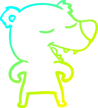 Bir insan tarafından çizilen çizgi film ayısının soğuk gradyan çizgisi.