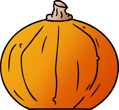 Bir insan tarafından çizilmiş bir balkabağının gradyan karikatürü