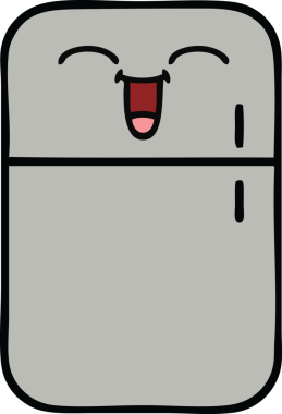 Bir insan tarafından çizilmiş buz dolabı karikatürü.