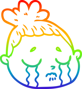 gökkuşağı gradyan çizgi çizimi bir insan tarafından çizilmiş bir kadın yüzü