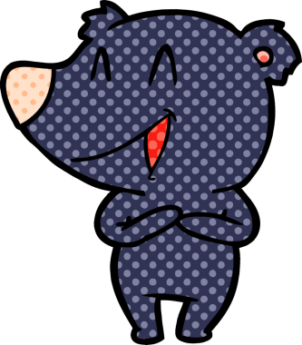 Bir insan tarafından çizilmiş gülen ayı çizgi filmi.