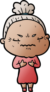 Çizgi film bir insan tarafından çizilmiş yaşlı bir kadın tarafından rahatsız edildi.