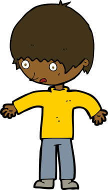 Bir insan tarafından çizilmiş kafası karışmış bir çocuk.