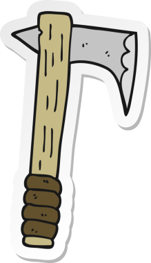 Bir insan tarafından çizilmiş bir baltanın çıkartması.