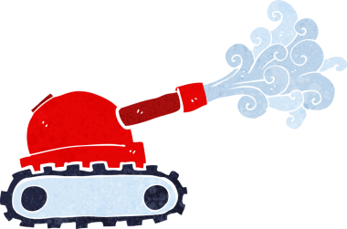 bir insan tarafından çizilmiş karikatür tankı