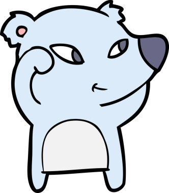 Bir insan tarafından çizilmiş sevimli çizgi film ayısı.