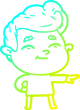 Bir insan tarafından çizilmiş mutlu bir çizgi film karakterinin çizimi.