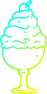 Bir insan tarafından çizilmiş dondurmanın soğuk gradyan çizgisi.