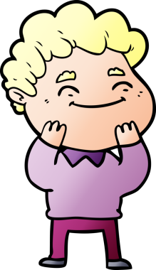 Bir insan tarafından çizilmiş çizgi film dostu bir adam.