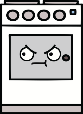 Bir insan tarafından çizilmiş güzel bir mutfak fırını karikatürü.