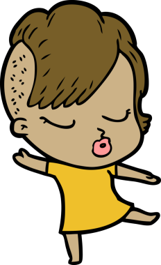 Bir insan tarafından çizilmiş güzel hippi kız.