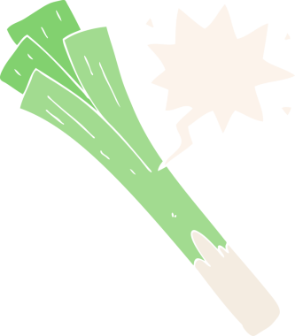 Bir insan tarafından çizilmiş geçmişe dönük konuşma baloncuğuyla pırasalanmış çizgi film.