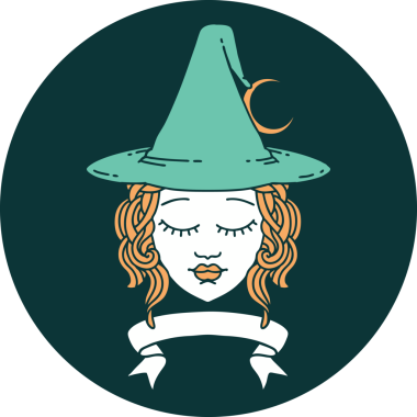 Bir insan tarafından çizilmiş pankartıyla insan cadı karakteri simgesi