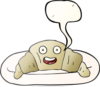 Bir insan tarafından çizilmiş serbest konuşma balonu kruvasanı.