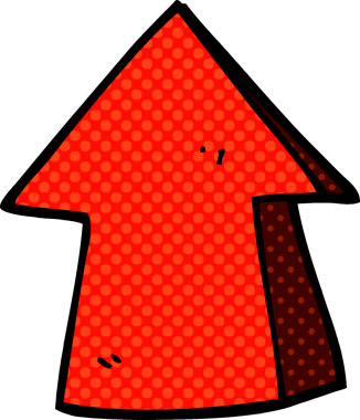 Bir insan tarafından çizilmiş karalama işaretli ok