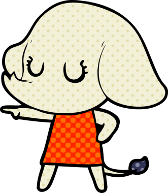 Bir insan tarafından çizilmiş şirin bir fil.