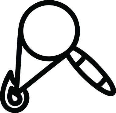 Bir insan tarafından çizilmiş büyüteç yakma simgesi