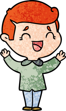 Bir insan tarafından çizilmiş gülen adam.