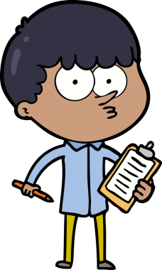 Çizgi film meraklısı çocuk bir insan tarafından çizilmiş notlar alıyor.