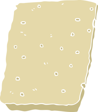 Bir insan tarafından çizilmiş düz renkli çizgi film bisküvisi