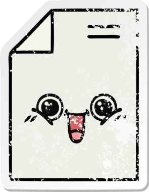 Bir insan tarafından çizilmiş sevimli bir karikatür kağıdının sıkıntılı çıkartması.