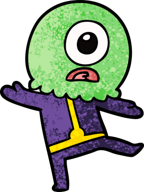 Çizgi film Tepegöz uzaylı uzay adamı bir insan tarafından çizildi.