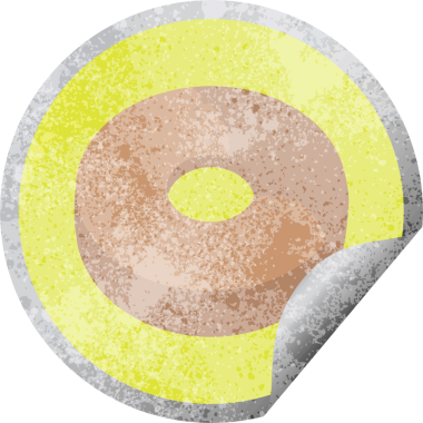 bir insan tarafından çizilmiş donut grafik vektör çizimi dairesel etiketi