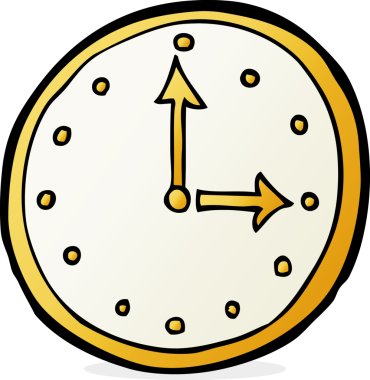 bir insan tarafından çizilmiş karikatür saat sembolü