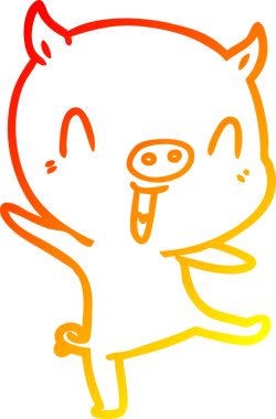 Bir insan tarafından çizilmiş bir domuz çizgi filminin sıcak çizgi çizimi