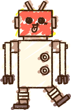 Bir insan tarafından çizilen robot tebeşiri.