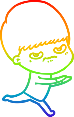 Bir insan tarafından çizilmiş kızgın bir çocuğun çizdiği gökkuşağı gradyanı çizimi